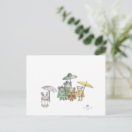 雨のネズミ ポストカード (スタンド正面)
