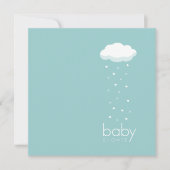 雨のハートアクアベビーシャワーの招待 招待状 (正面)