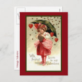 雨のハートバレンタイン シーズンポストカード (正面/裏面)