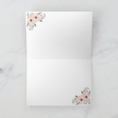 雨のハートブライダルシャワーサンキューカード カード (内部)