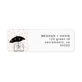 雨のハート |差出人住所ラベル ラベル