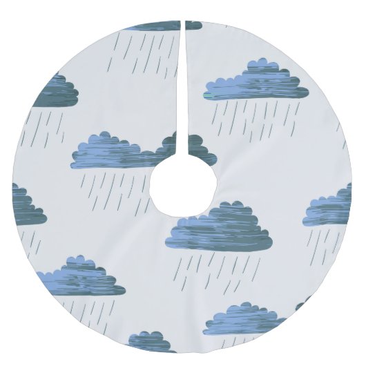 雨のパターン：暗雲ヴィンテージ ブラッシュドポリエステルツリースカート (正面)