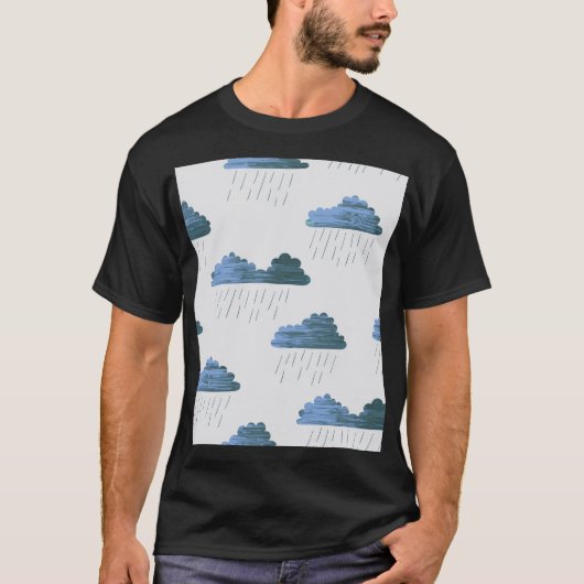 雨のパターン:暗雲ヴィンテージ Tシャツ (正面)
