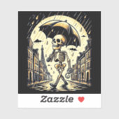 雨のパリの骸骨 シール (シート)