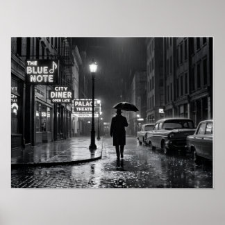 雨のフィルムヌワールストリート ポスター