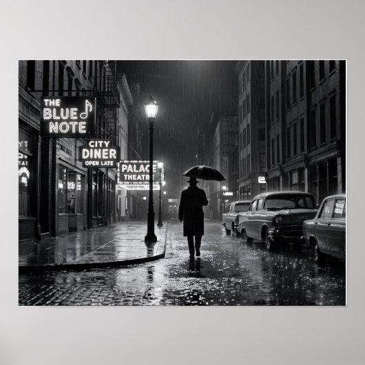 雨のフィルムヌワールストリート ポスター (正面)
