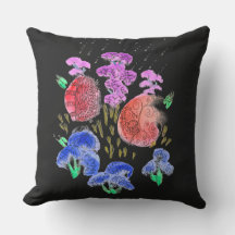 雨のフローラブーケを黒い背景に