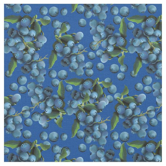 雨のブルーベリー ファブリック (クローズアップ)
