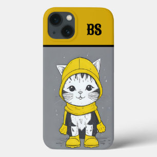 雨のブーツの面白い猫 - 猫ユーモア iPhone 13ケース