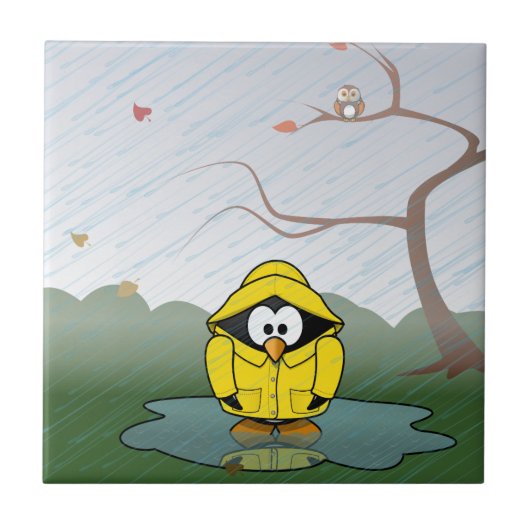 雨のペンギン タイル (正面)