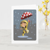雨のモーガン カード (黄色い花)
