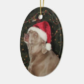 雨のワイマラー – クリスマスオーナメント (左)