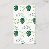 雨の上のジャングル赤ちゃんシャワーおむつラッフル エンクロージャーカード (裏面)