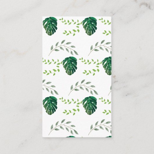 雨の上のジャングル赤ちゃんシャワーおむつラッフル エンクロージャーカード (裏面)