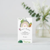 雨の上のジャングル赤ちゃんシャワーおむつラッフル エンクロージャーカード (スタンド正面)