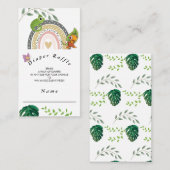 雨の上のジャングル赤ちゃんシャワーおむつラッフル エンクロージャーカード (正面/裏面)