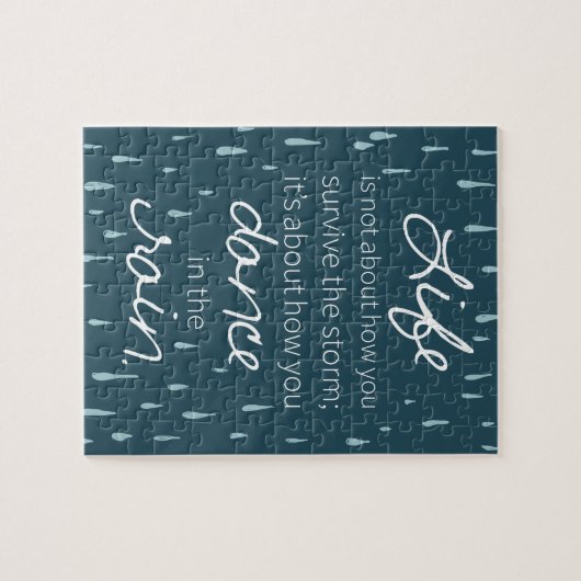 雨の中での肯定のダンス感動的引用文 ジグソーパズル (横)