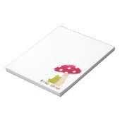 雨の中でカエルとキノコを座らせたかわいい漫画 ノートパッド (回転)