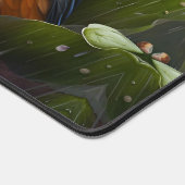 雨の中で愛カラフルらしい羽ばたき鳥 デスクマット (コーナー)