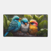 雨の中で愛カラフルらしい羽ばたき鳥 デスクマット (正面)