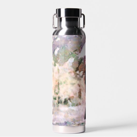 雨の中で愛キスをするするカップル抽象芸術アート ウォーターボトル (正面)