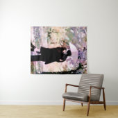 雨の中で愛キスをするするカップル抽象芸術アート タペストリー (インサイチュ(横))