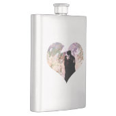 雨の中で愛キスをするするカップル抽象芸術アート フラスク (右)