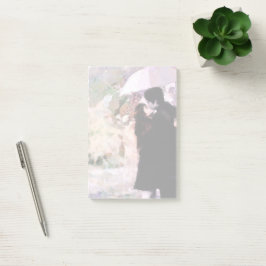 雨の中で愛キスをするするカップル抽象芸術アート ポストイット