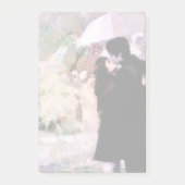 雨の中で愛キスをするするカップル抽象芸術アート ポストイット (正面)