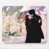 雨の中で愛キスをするするカップル抽象芸術アート マウスパッド (正面)
