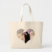 雨の中で愛キスをするするカップル抽象芸術アート ラージトートバッグ (正面)