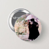 雨の中で愛キスをするするカップル抽象芸術アート 缶バッジ (正面&裏面)