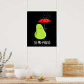 雨の中で梨の前におもしろい付けられた梨のプンダークBG ポスター (キッチン)