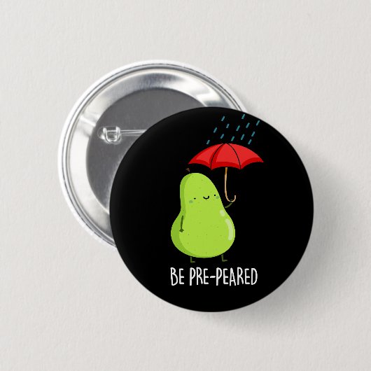 雨の中で梨の前におもしろい付けられた梨のプンダークBG 缶バッジ (正面&裏面)