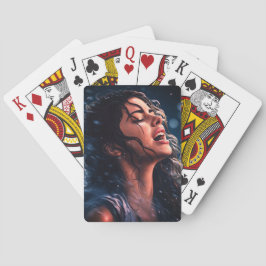 雨の中で歌う女性 トランプ