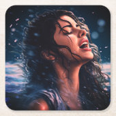 雨の中で歌う スクエアペーパーコースター (正面)