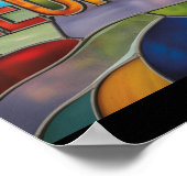 雨の中で神経多様性のあるステンドグラスを閉じる ポスター (角)