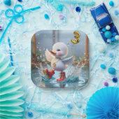 雨の中で誕生日のアヒル踊り ペーパープレート (パーティー)