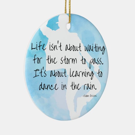 雨の中で踊る年ビビアン・グリーン引用文 セラミックオーナメント (右)