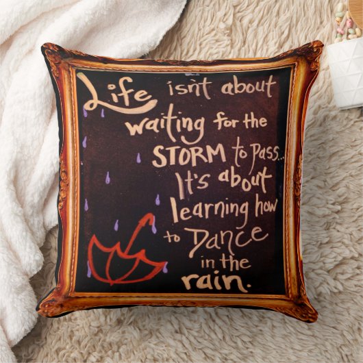 雨の中で踊る、人生の引用文表現 クッション (ブランケット)