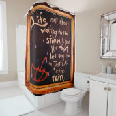 雨の中で踊る、人生の引用文表現 シャワーカーテン (インサイチュ)