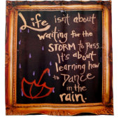 雨の中で踊る、人生の引用文表現 シャワーカーテン (正面)