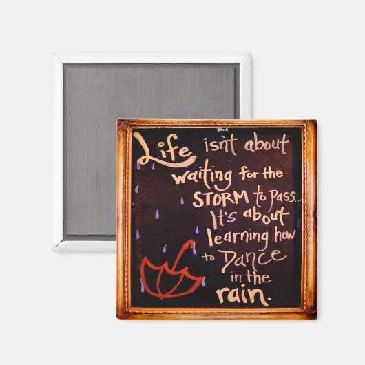 雨の中で踊る、人生の引用文表現 マグネット (正面/裏面)