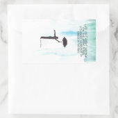 雨の中で踊る 長方形シール (バッグ)