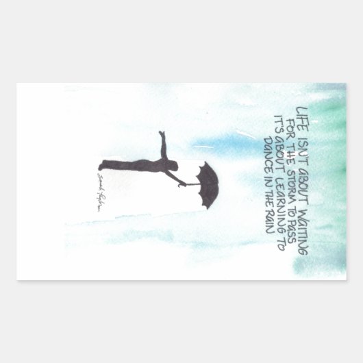 雨の中で踊る 長方形シール (正面)