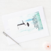 雨の中で踊る 長方形シール (封筒)