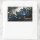 雨の中で電池付きバットマン 長方形シール (バッグ)