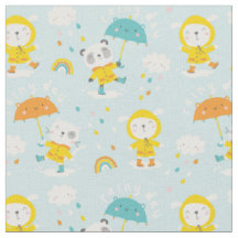 雨の中に傘を置いたかわいい動物
