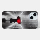 雨の中に赤い傘を持っている人 Case-Mate iPhoneケース (裏面 (横))