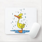 雨の中のかわいい水たまりのアヒル マウスパッド (マウス)